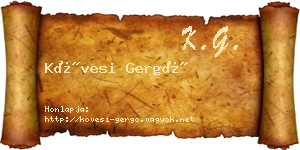 Kövesi Gergő névjegykártya