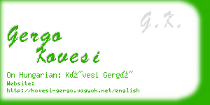 gergo kovesi business card