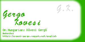 gergo kovesi business card
